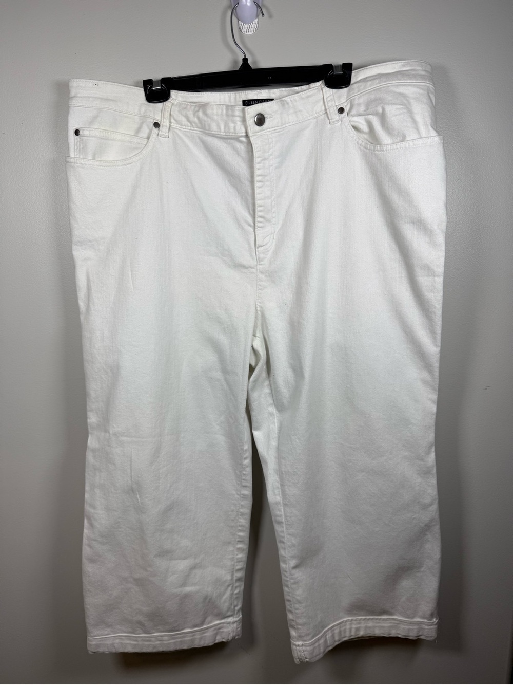 EILEEN FISHER | White Cropped Jean Capris Size 22W